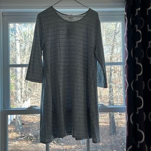 New with tags Garnet Hill grey striped dress, size M